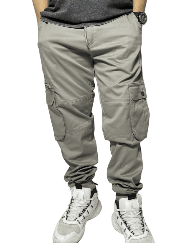 PREMIUM GREY CARGO PANTS - Relaxed Fit - Image 3