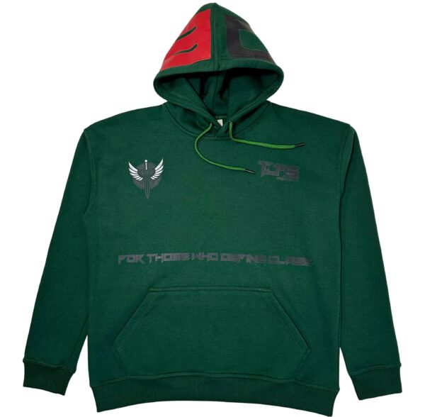 DARK GREEN HOODIE - Dropshoulder, Oversize