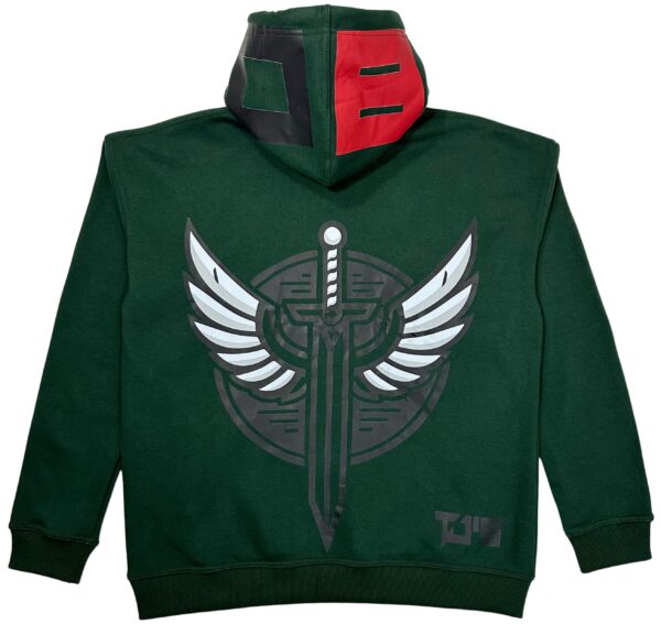 DARK GREEN HOODIE - Dropshoulder, Oversize - Image 2