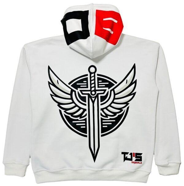 EXCLUSIVE WHITE HOODIE - Dropshoulder, Oversize - Image 2