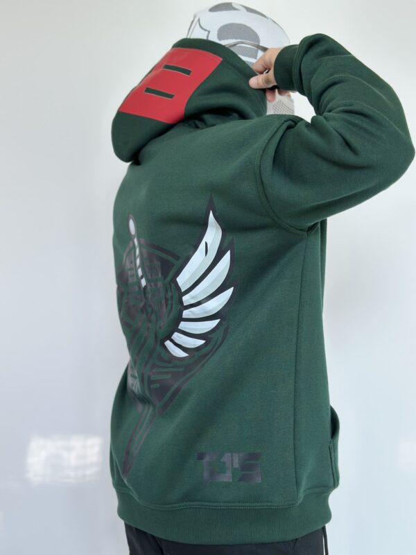 DARK GREEN HOODIE - Dropshoulder, Oversize - Image 4