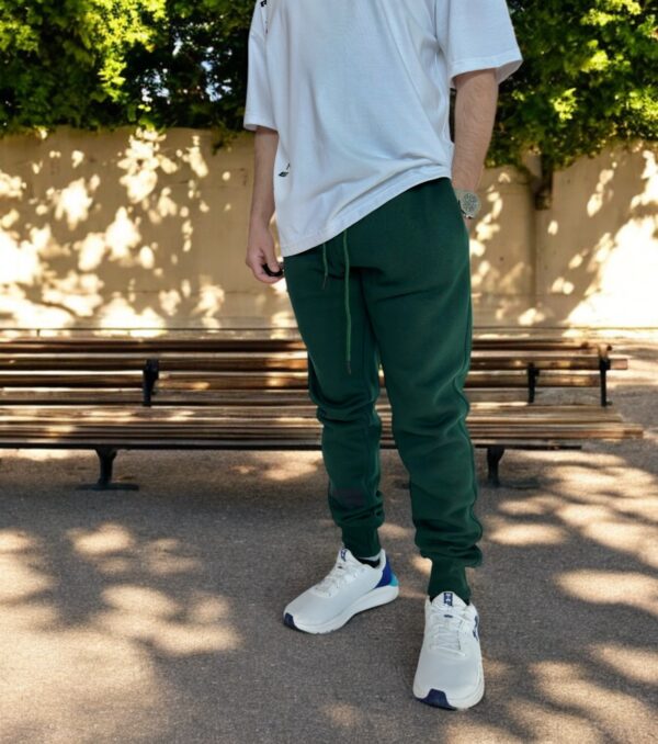 DARK GREEN JOGGER PANTS - Comfort Fit - Image 3