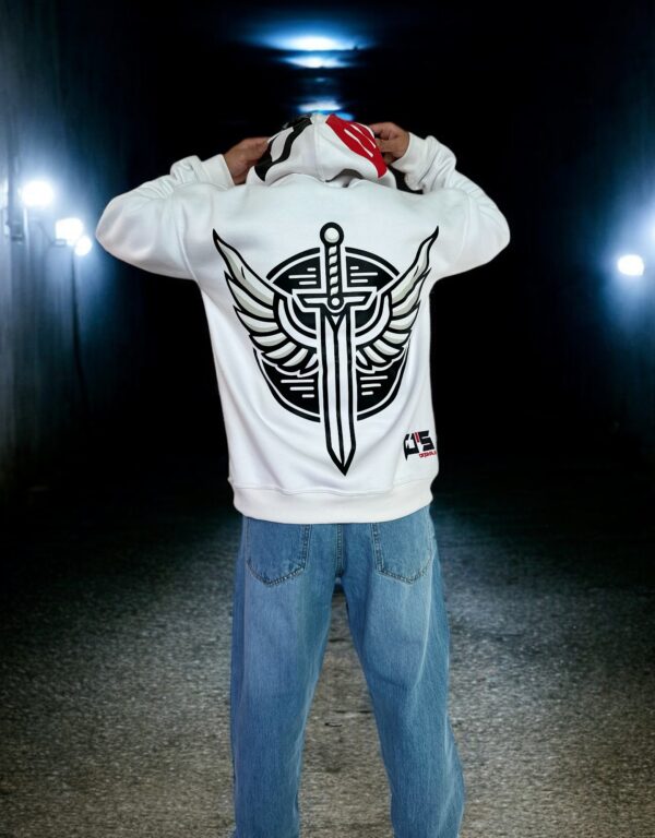 EXCLUSIVE WHITE HOODIE - Dropshoulder, Oversize - Image 5