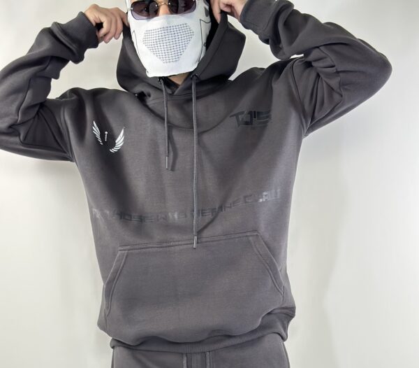 DARK GREY HOODIE - Dropshoulder, Oversize - Image 3