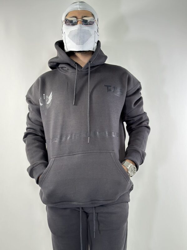 DARK GREY HOODIE - Dropshoulder, Oversize - Image 6