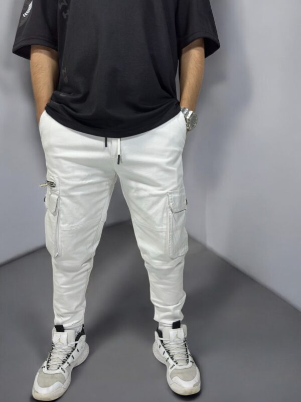 PREMIUM WHITE CARGO PANTS - Relaxed Fit - Image 7