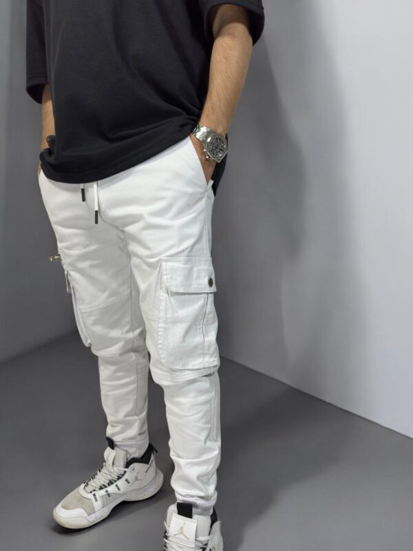 PREMIUM WHITE CARGO PANTS - Relaxed Fit - Image 8