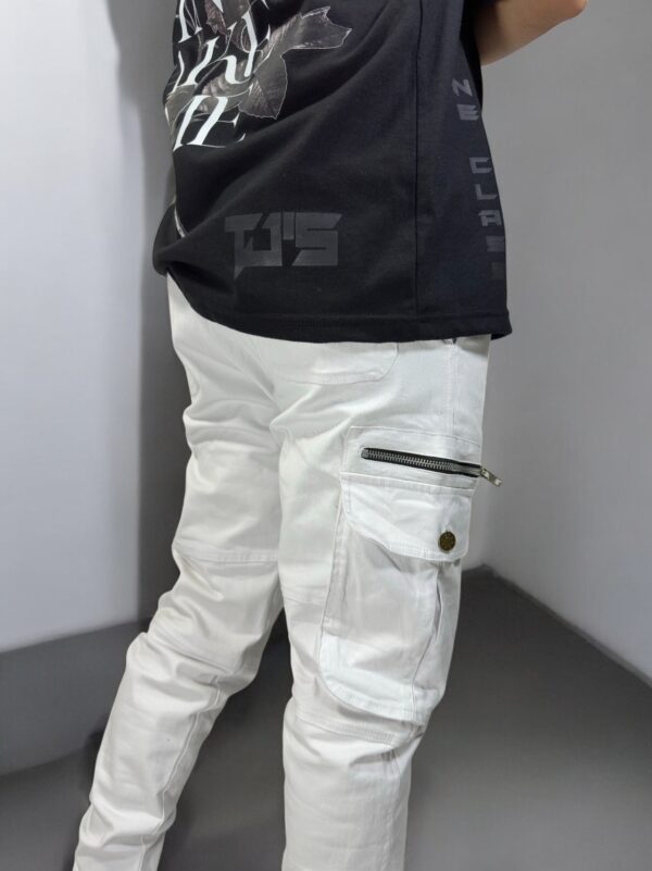 PREMIUM WHITE CARGO PANTS - Relaxed Fit - Image 5