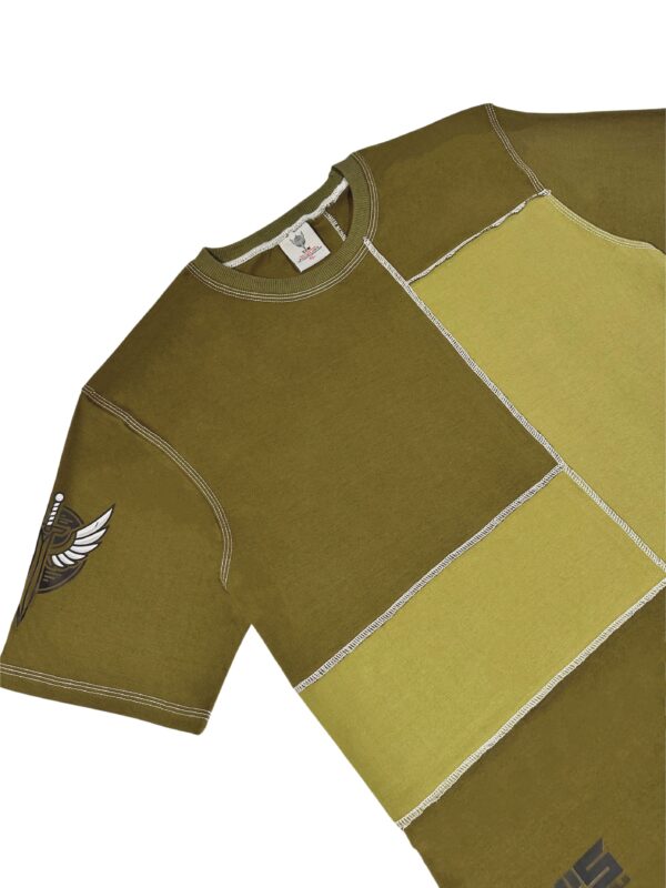 OLIVE GREEN PANEL T-SHIRT - Relax fit - Image 3