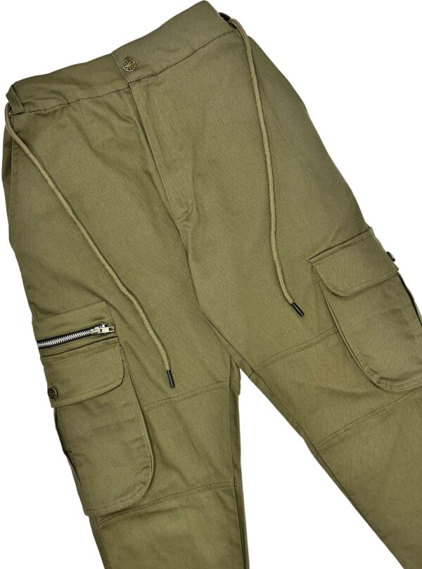 PREMIUM ARMY GREEN CARGO PANTS - Relaxed Fit - Image 3